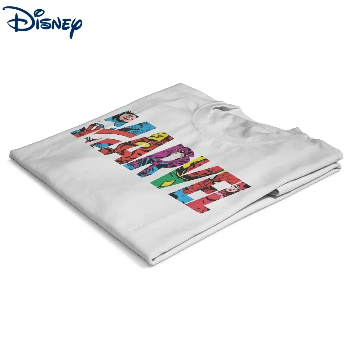 Classic Marvel Character Letter Logo T Shirt Men\'s Pure Cotton Casual T-Shirts Crewneck Tees Short Sleeve Clothing Printed