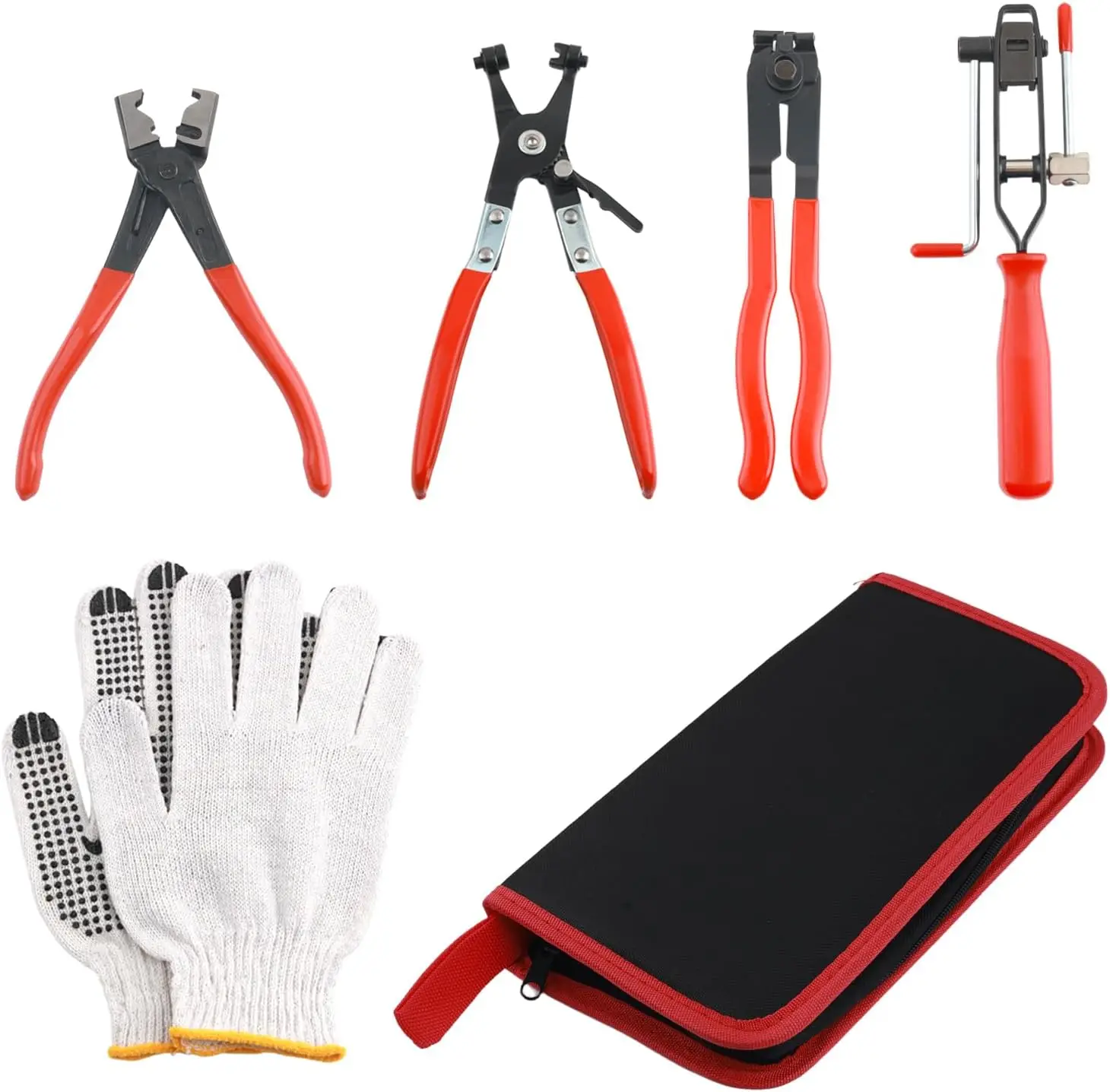 

Набор плоскогубцев CV Boot Clamp с 4 плоскогубцами, перчатками и сумкой — портативный инструмент для зажимов загрузки оси