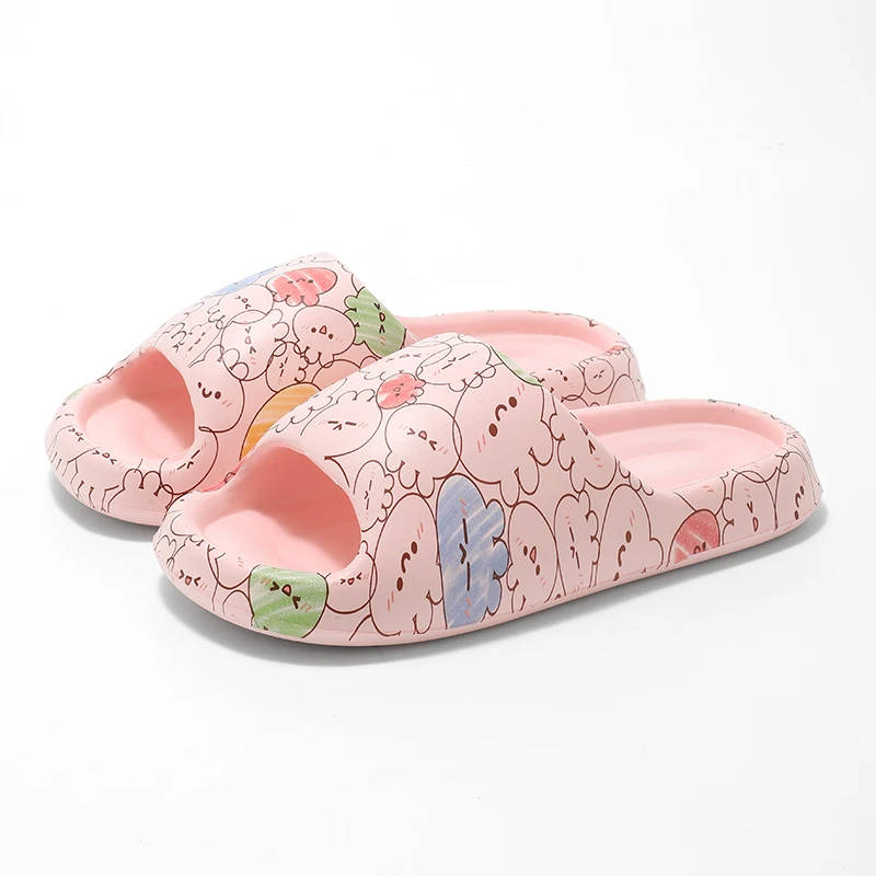 2024 Summer Slippers Bathroom Platform Non-Slip Home Rabbit Cartoon Flip Flops Beach Women Slipper Sandals Slides Indoor Outdoor