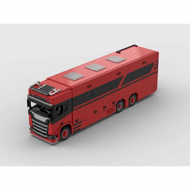 MOC-250555 Red New Classic Utility RV Building Block Model 5586Parts MOC Creative Boys'Children Birthday Building Block Toy Gift
