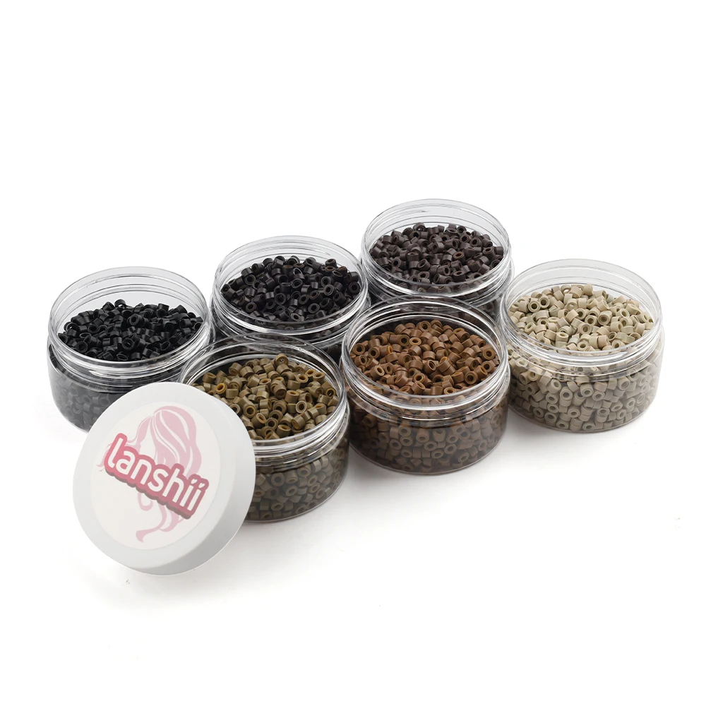 

Lanshii 1000 шт. 5 мм алюминиевые микробусины с силиконовой подкладкой — цветной дизайн, нескользящие, простые в использовании, доступны разные цвета