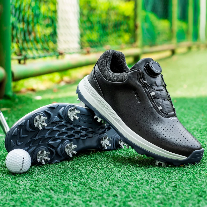 2024 gorąca sprzedaż profesjonalne buty golfowe męskie Outdoor antypoślizgowe szybkie sznurowanie kolce golfowe trampki oddychające wodoodporne