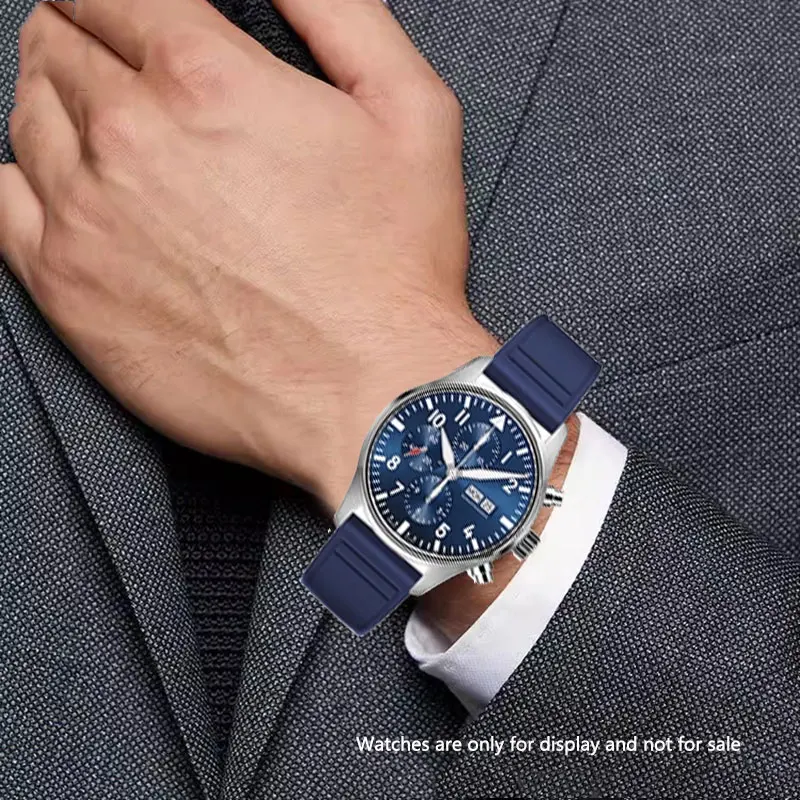 20mm 21mm 22mm Natura Morbida Fluororubber FKM Cinturino In Gomma Per IWC Strap Big Pilot Portofino TOP GUN cinturino orologio da uomo braccialetto