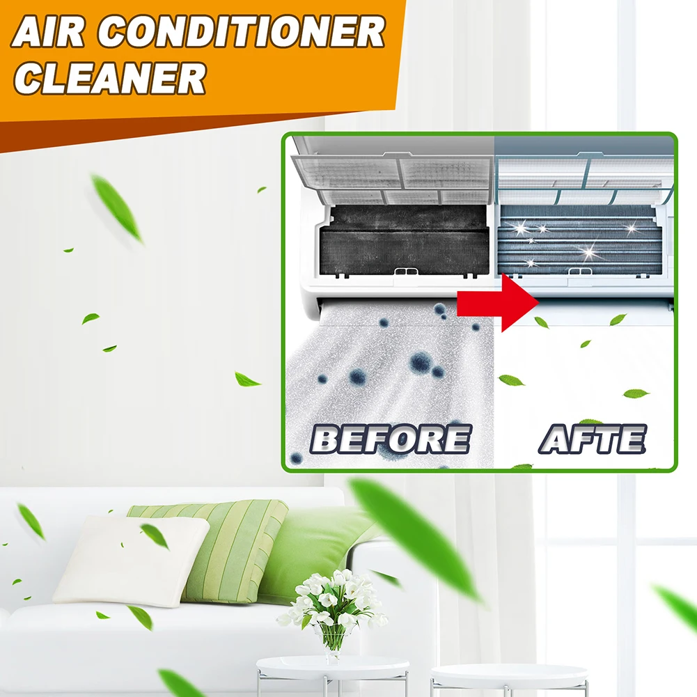 60ml Air Conditioner Cleaner Spray Condenser Coil Cleaning Deodorizer Air Conditioner Foam Coil Cleaner Cleaner Stain Remover