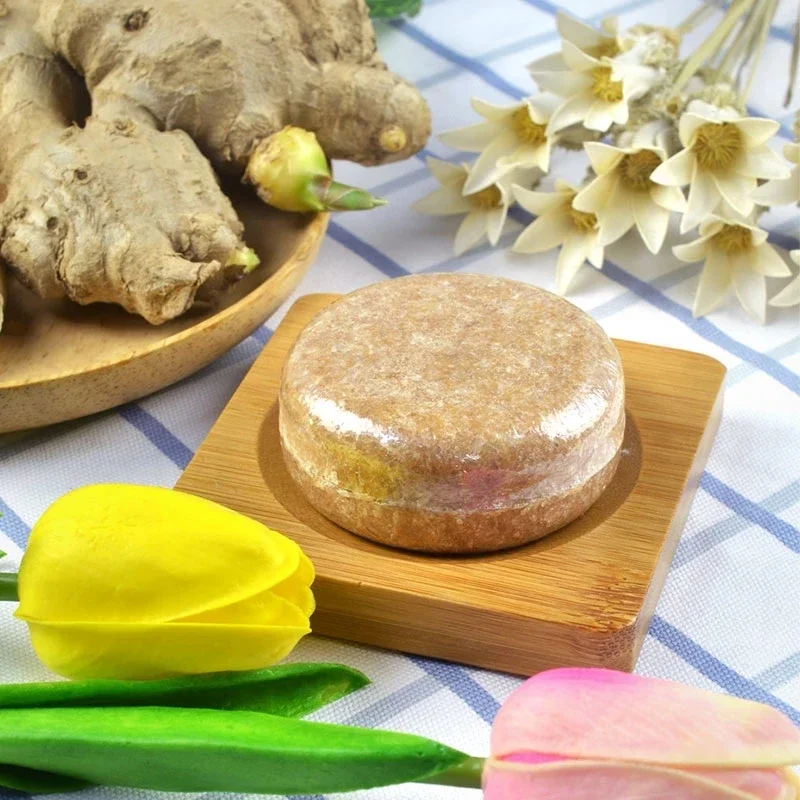 Ginger Handmade Hair Growth Shampoo Soap Cold Processed Soap Solid Shampoo Bar 100% Pure Plant Hair Shampoos Hair Care YC03