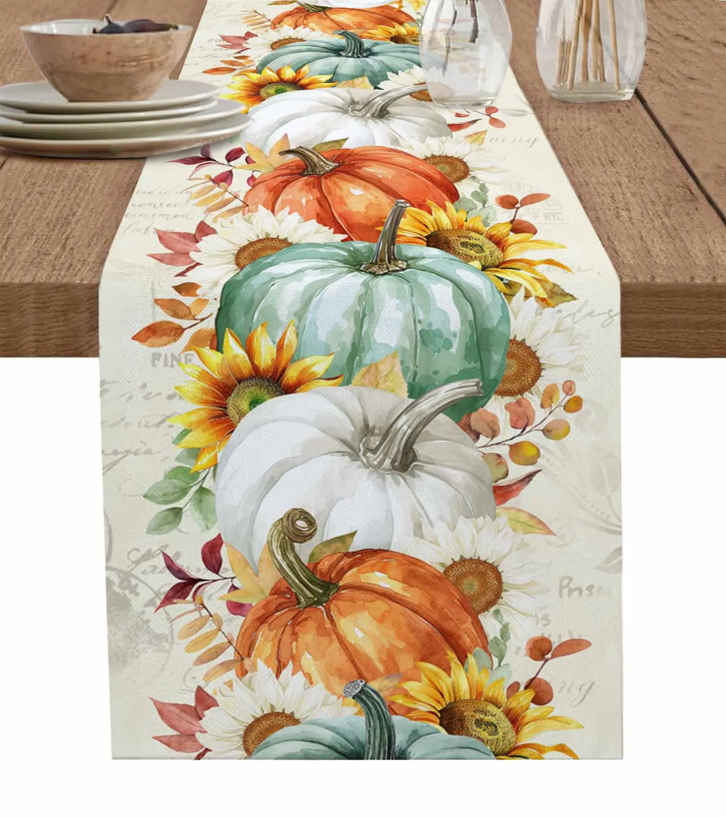 

Thanksgiving Autumn Eucalyptus Grain Table Runner Decoration Home Decor Dinner Table Decoration Table Decor