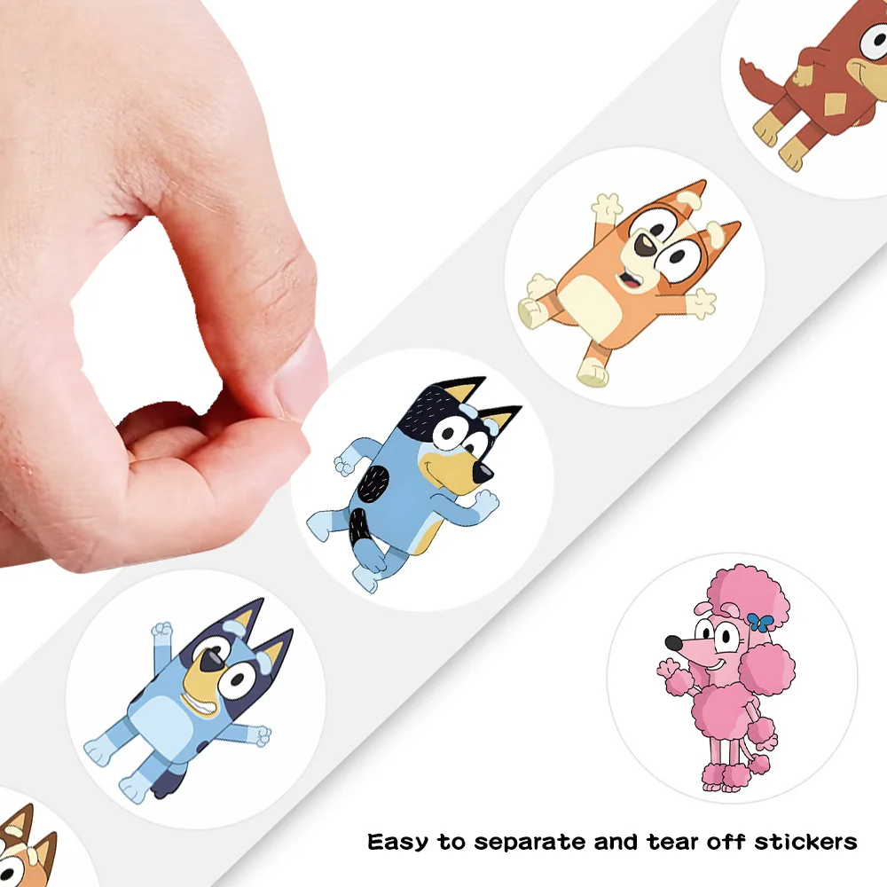 

New Bluey 500PCS Bingo Bandit Chilli Family Theme Party Cute Dog Decoration Favorite Toy Stickers Gift