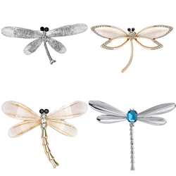 Rhinestone Dragonfly Brooches for Women Unisex Glass Insect Pins Banquet Party Backpack Gifts Jewelry Accessories
