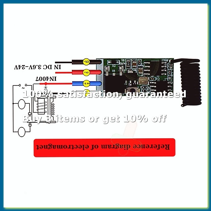 Wireless Remote Control RF 433Mhz Relay Receiver DC 3.6V 6V 12V 1CH Module for LED Lamp Light DIY
