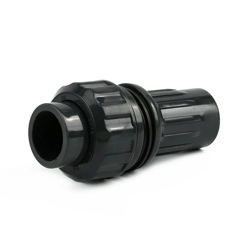 

Dark Grey 20~50mm Aquarium Drain Union Joint PVC Pipe Water Inlet Outlet Fittings Overflow Thread Fish Tank Supply Connector