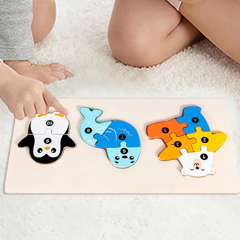 Animal Shape Matching Puzzle Puzzle Match Blocks Game Early Education Wood Animal Building Block Puzzles Over 3 Years Old