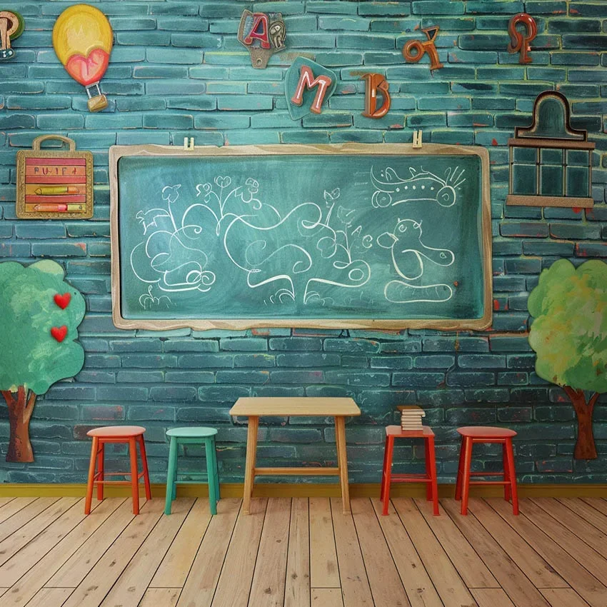 Mehofond Photography Background Back To School Chalkboard Classroom Children Birthday Party Portrait Decor Backdrop Photo Studio