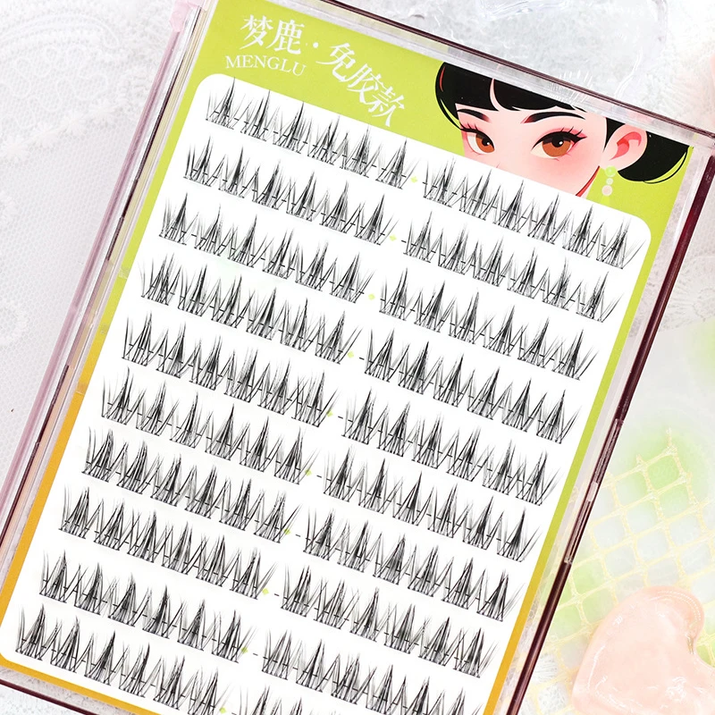大容量グルーフリーラッシュ&接着剤が必要なつけまつげ バニー - Eyelash Extension For Hooded Eyes のレビューと価格