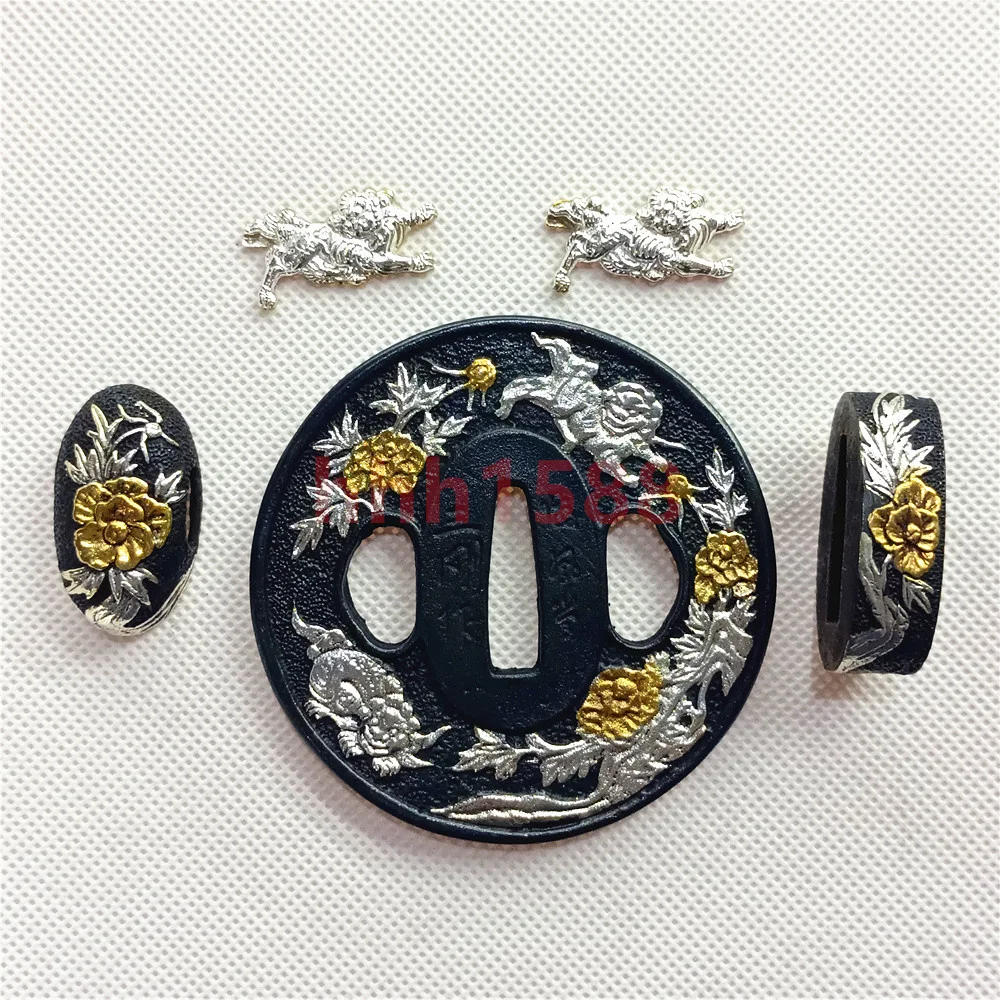 A Set Nice Copper Tsuba Handguard Brass Fuchi Kashira Menuki For Japan Real Japanese Samurai Katana Sword Fitting Parts New