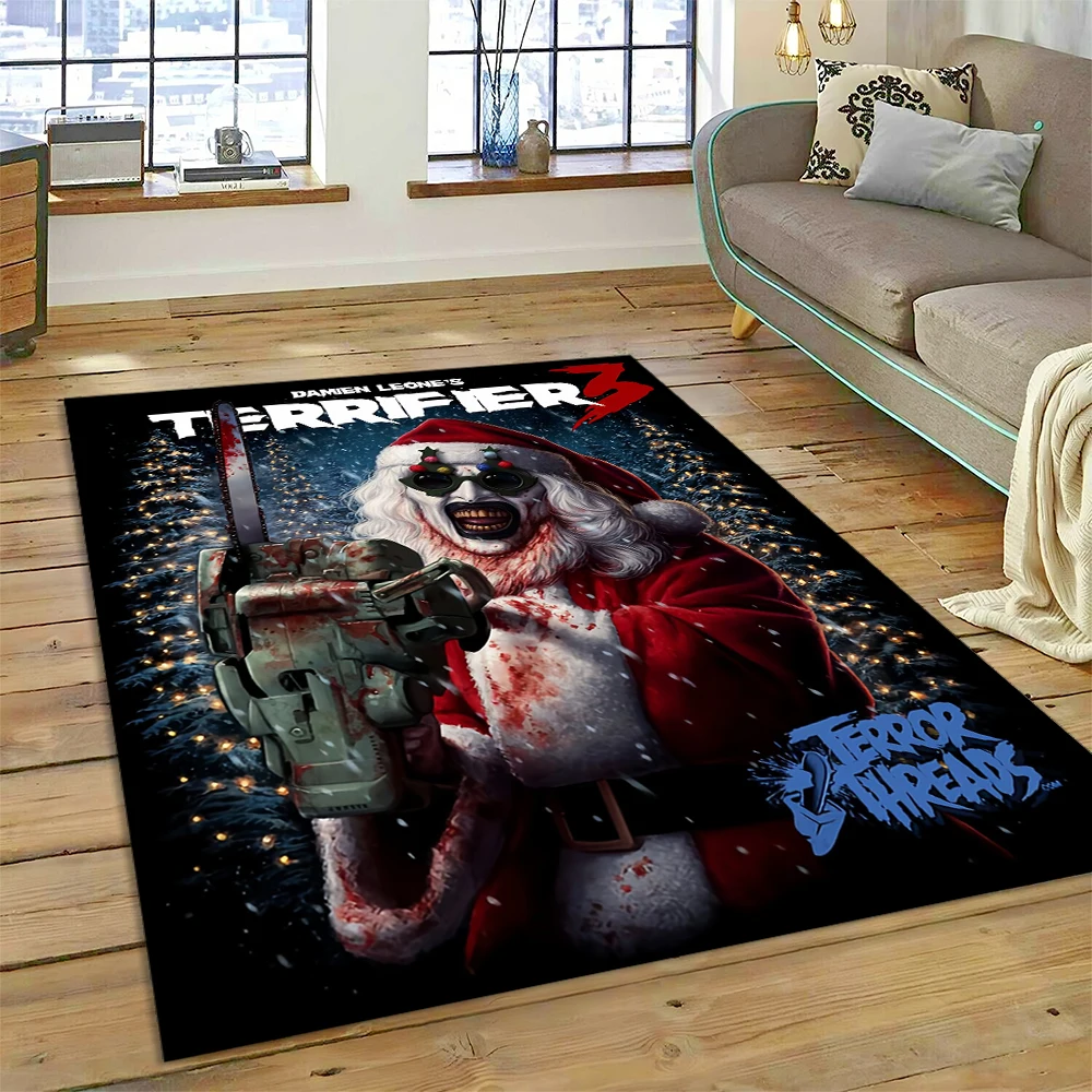 27 Style Terrifier 3 Horror Clown Movie Flim Carpet Rug for Bedroom Living Room Home Sofa Decoration,kids Play Decor Floor Mat