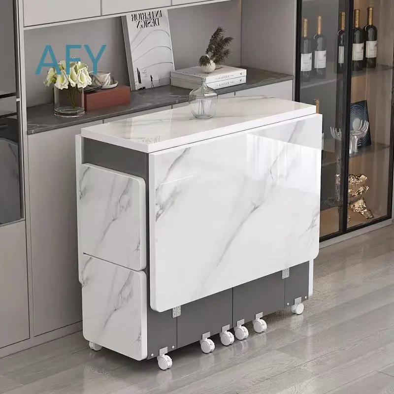 Foldable Dining Table for Home Use Portable Extendable Rectangular Multipurpose Table for Small Spaces Dining Table Set for
