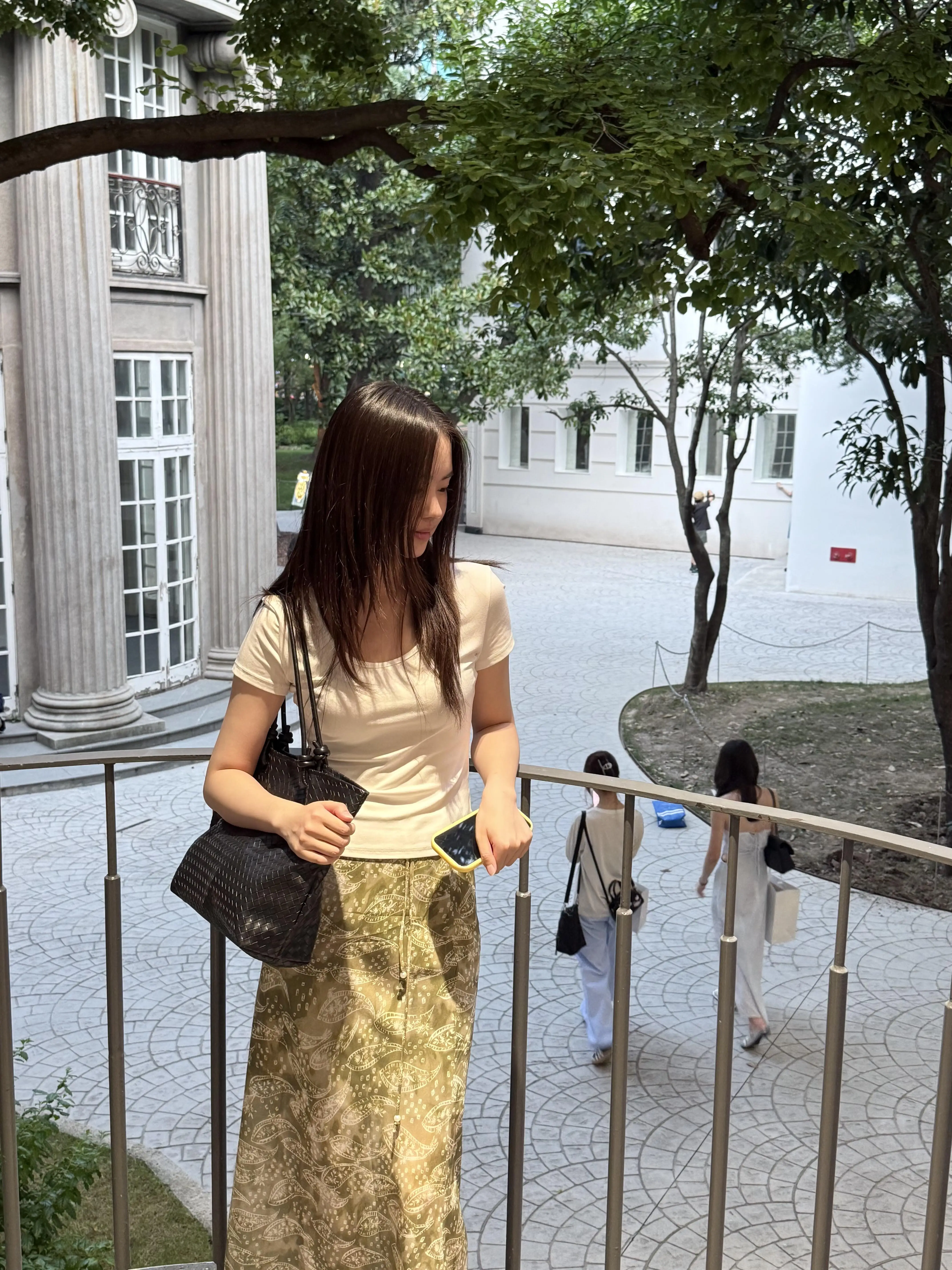Retro Watercolor Anaca Flower Long Skirt Spring Summer New Style Versatile Tailored Fish Tail Half Skirt Women Casual High Wa...