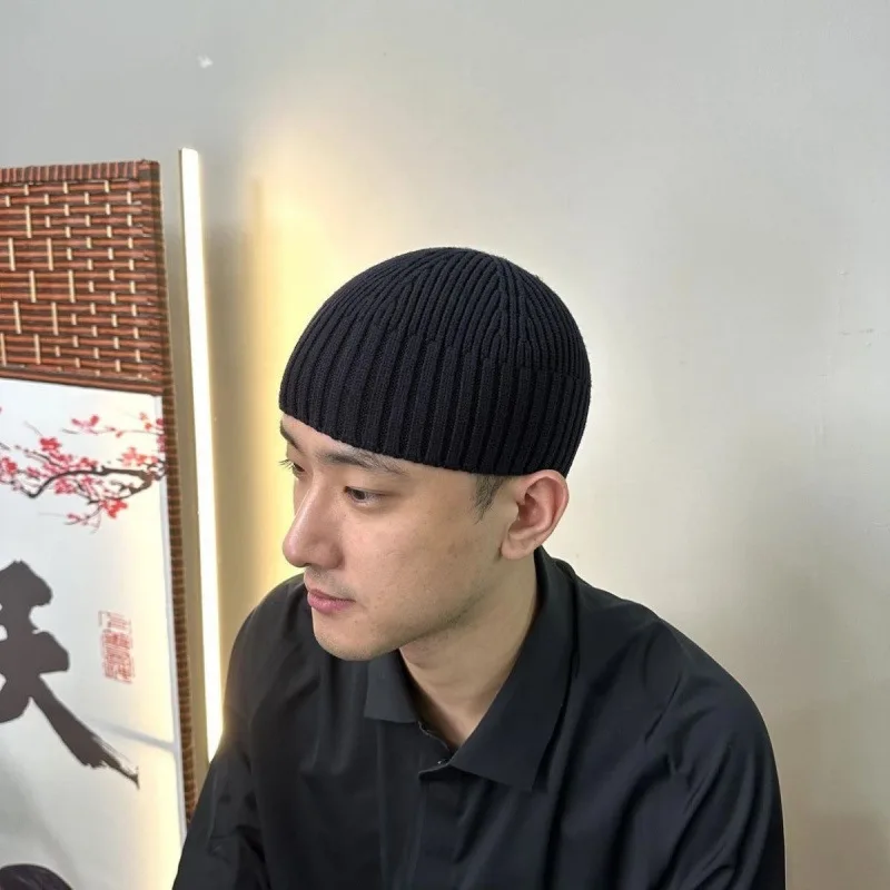 القبعات الإسلامية للرجال القطن الخالص الحياكة البطيخ قبعة الربيع الشتاء الحجاب أنيقة عالية القوة عيد رمضان قبعات الصلاة #3