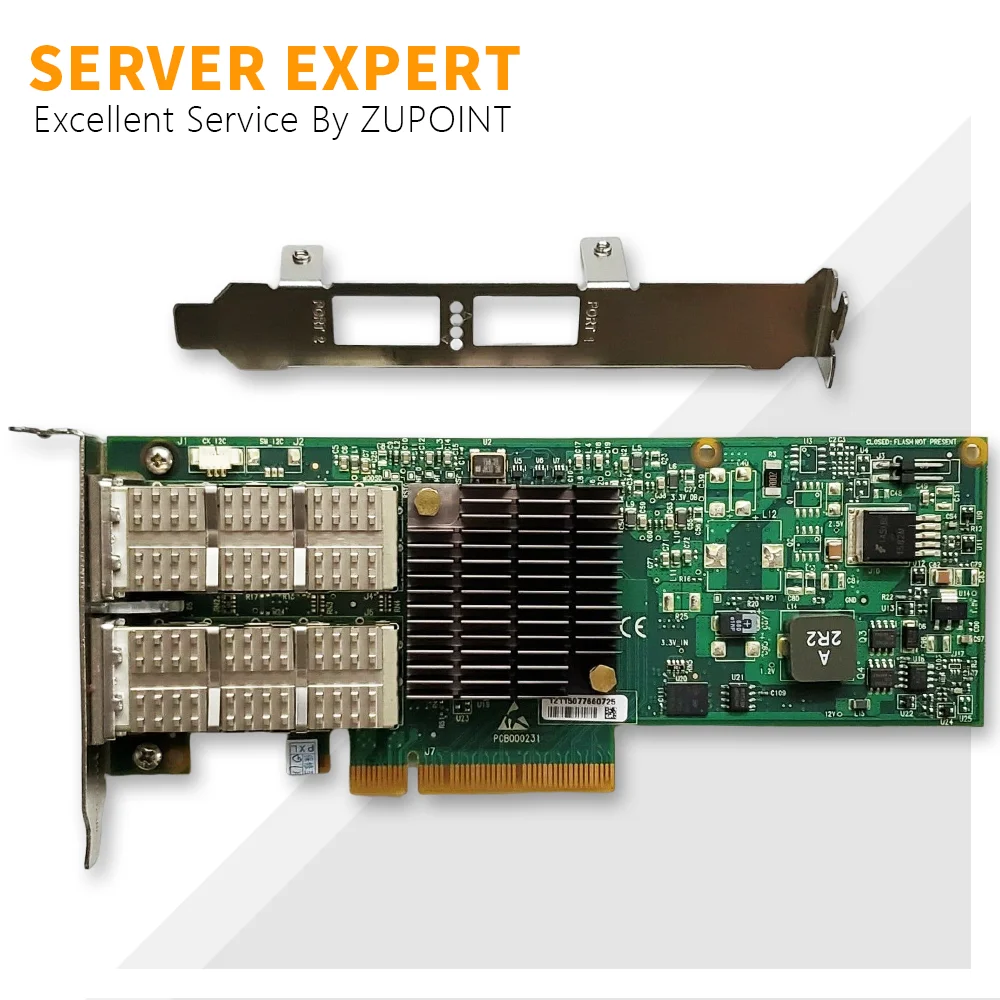 Placa de rede ZUPOINT Mellanox MHQH29B-XSR, adaptador de canal host, 40Gbps, 2 portas, QDR, Sun Infiniband, X4242A, 375-3696, PCIe x8