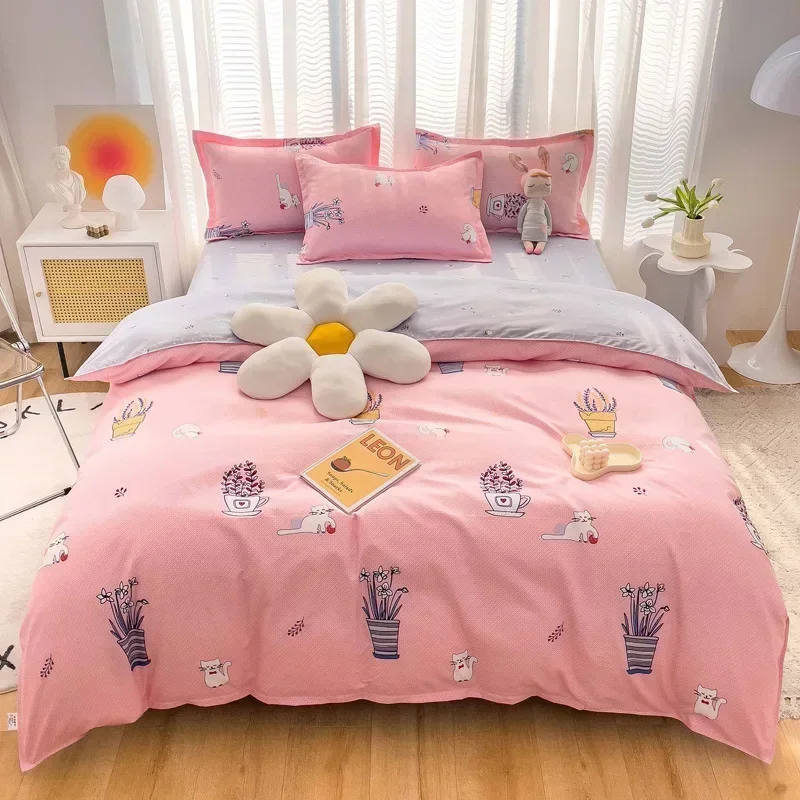 Blue Home Textile Deer Snowflake Fashion Classic Duvet Cover Bed Sheet Pillow Case Single Double Queen King For Home Bedding Set