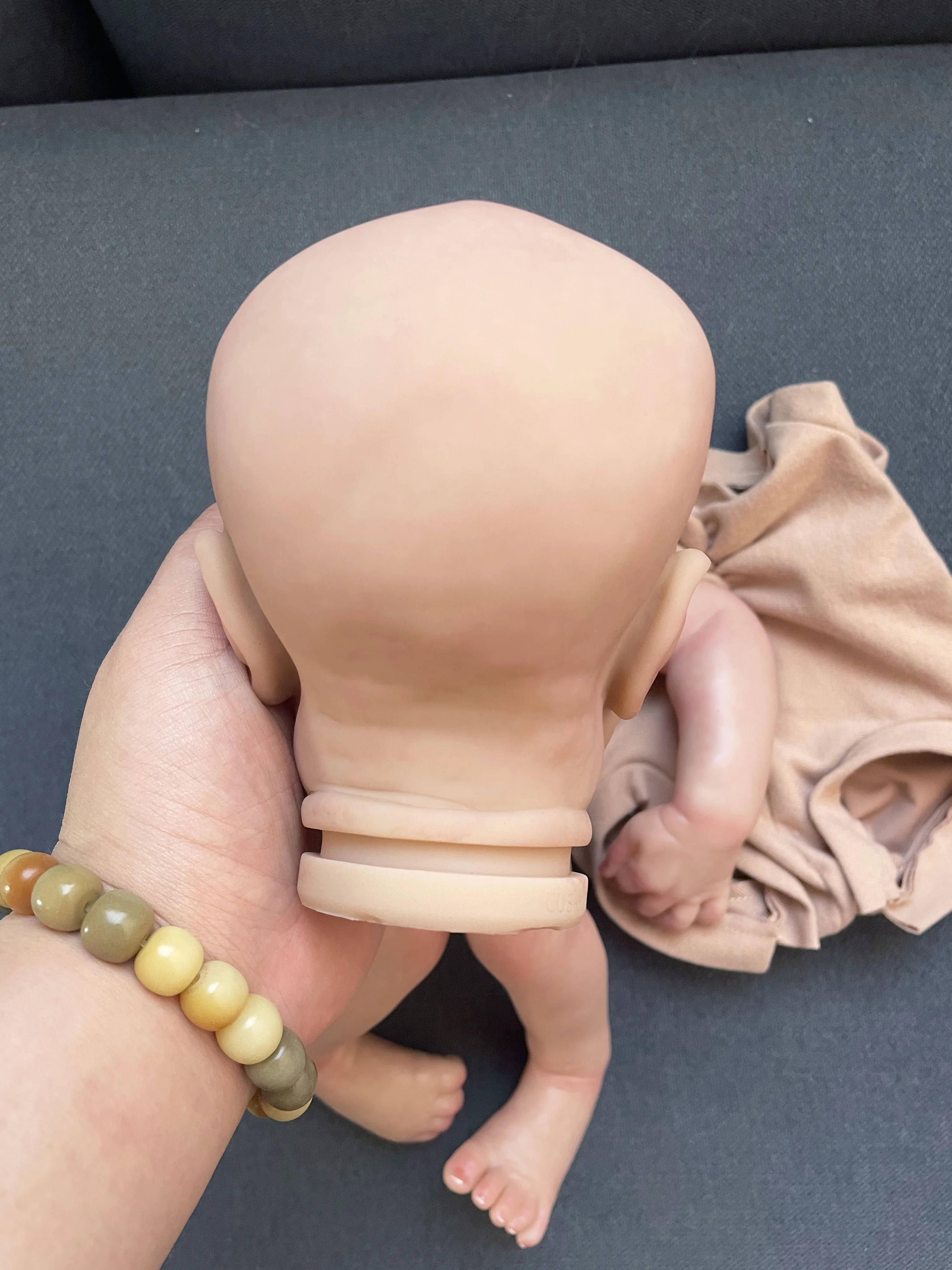 No Hair Levi Sleeping Reborn Doll Kit 19inch Lifelike 3D skin Multiple Layers Painting Doll Parts With Visible Veins