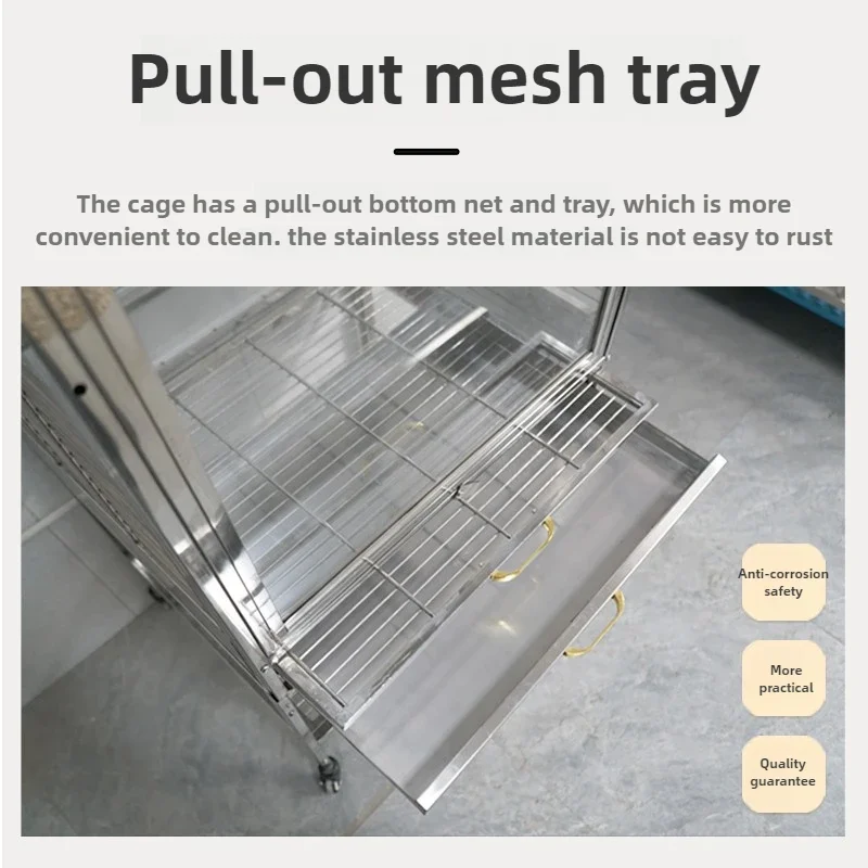 304 Stainless Steel Bird Cage Split Stand Transparent Ornamental Grey Eclectus Parrot Cage  Villa Breeding Cage