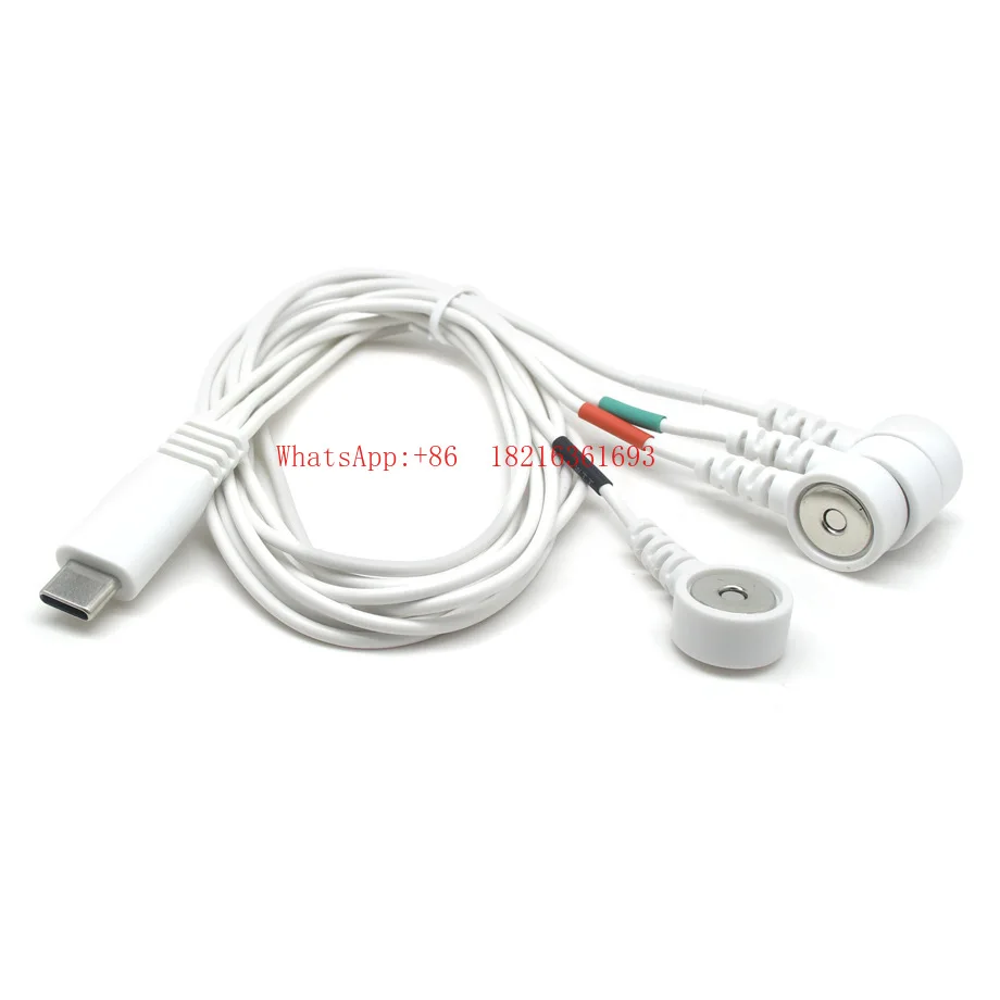 Type - C One-to-four Electrode Buckle Physiotherapy Equipment Electrode Cable Bioelectric Monitoring Lead Cable
