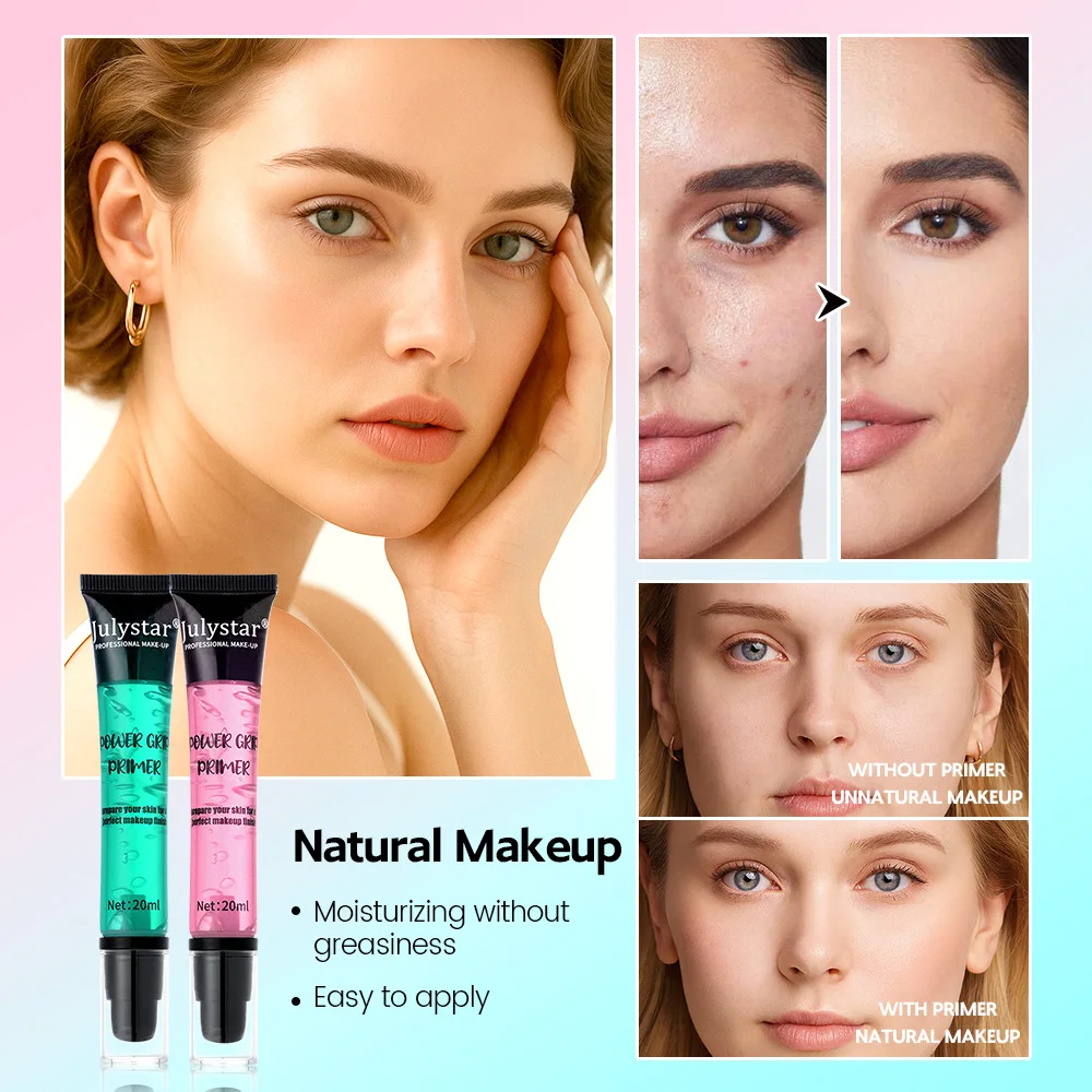برايمر جل للمكياج - برايمر خفيف الوزن ومرطب للوجه يدوم طويلاً، يُنعم ملمس البشرة ويُخفي المسام بشكل غير مرئي