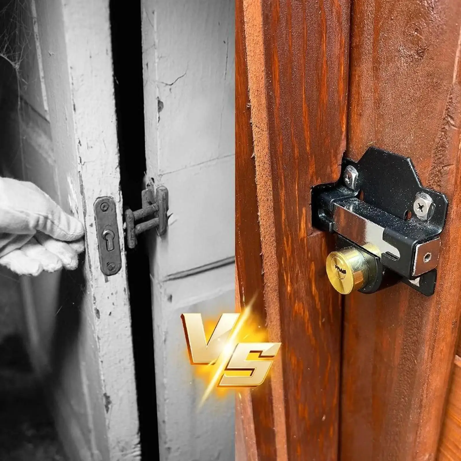 Barn Door Latch Double-Sided Gate Lock Sliding Door Latch With 5 Keys For Exterior Interior Backyard Shed RV Fence Gate Closet