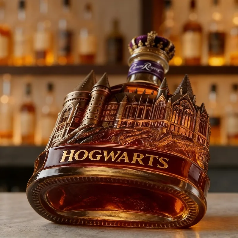 Elegante Decantador de Vidrio con Forma de Corona de Castillo, Aireador de Whisky para Bar en Casa, Artículos de Bar con Temática Medieval, Garrafa de Whisky Premium, Perfecto