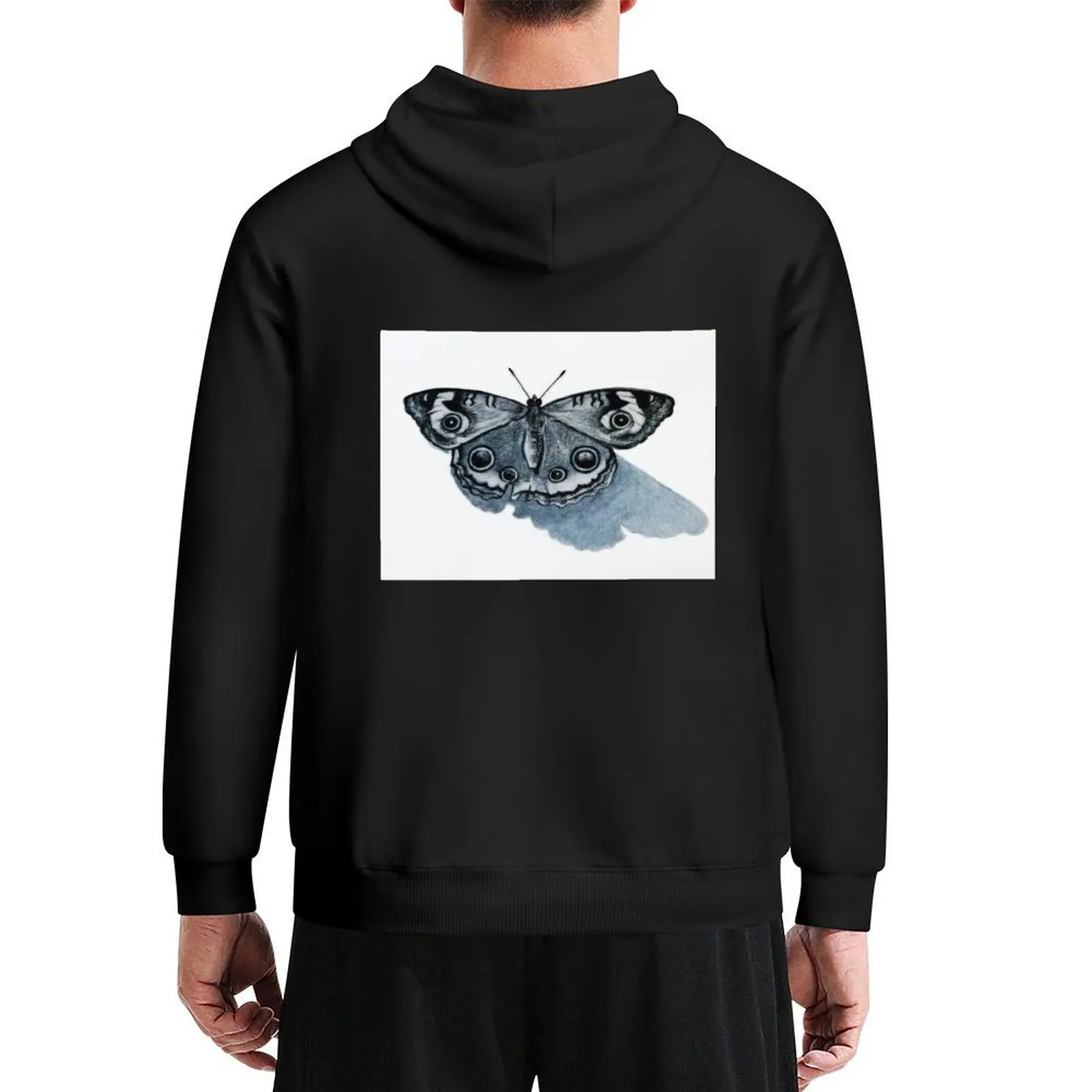 Bluza z kapturem Charcoal Butterfly dla mężczyzn, estetyczna odzież męska, męski sweter zimowy, męski zestaw bluz dresowych, bluzy z grafiką