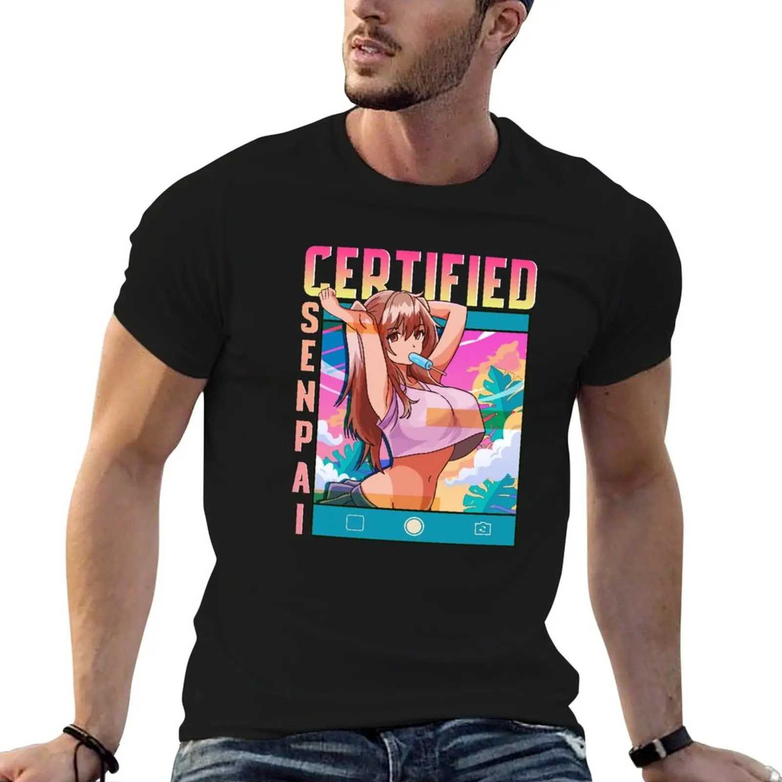 

Aesthetic Certified Senpai Anime Otaku Manga Girl T-Shirt man t shirts graphic t shirt man designer T-Shirt