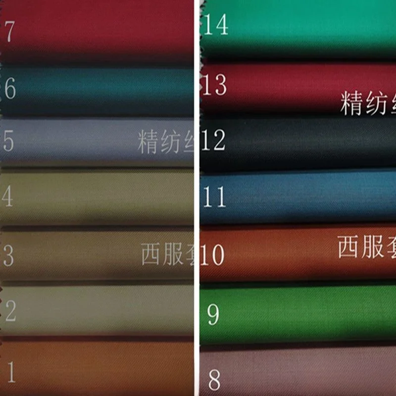 Beige green worsted silk wool garment fabric Spring summer suit pants business small coat