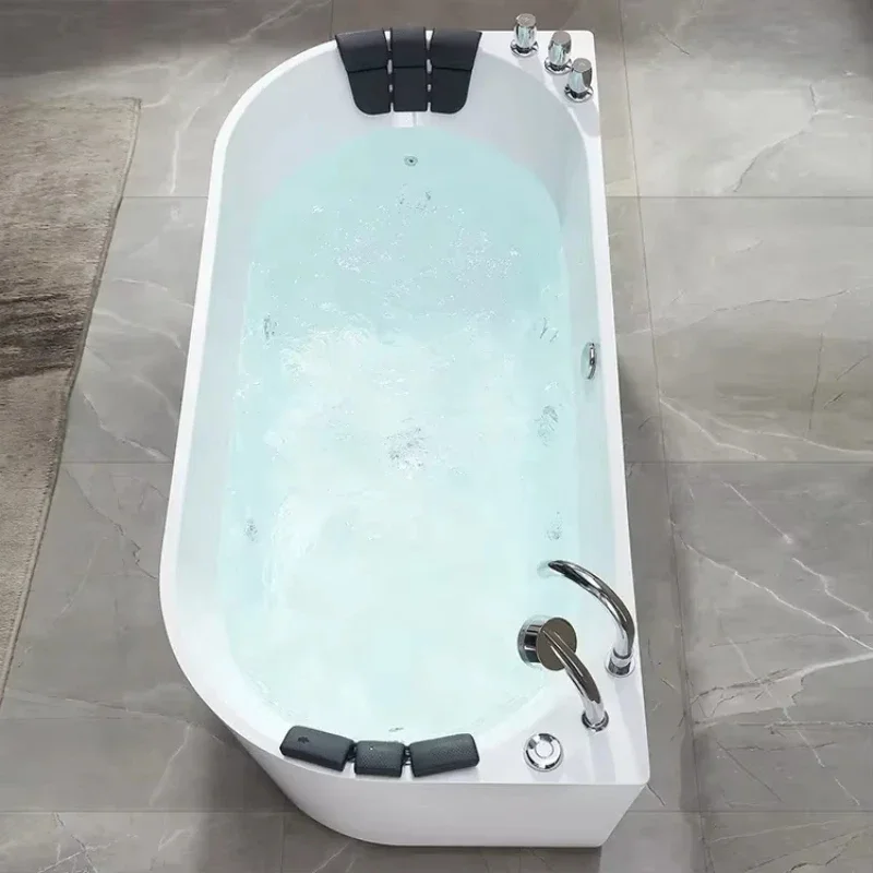 

Apartment hotel stylish en-suite bathtub with LED solid surface stone bathtub
