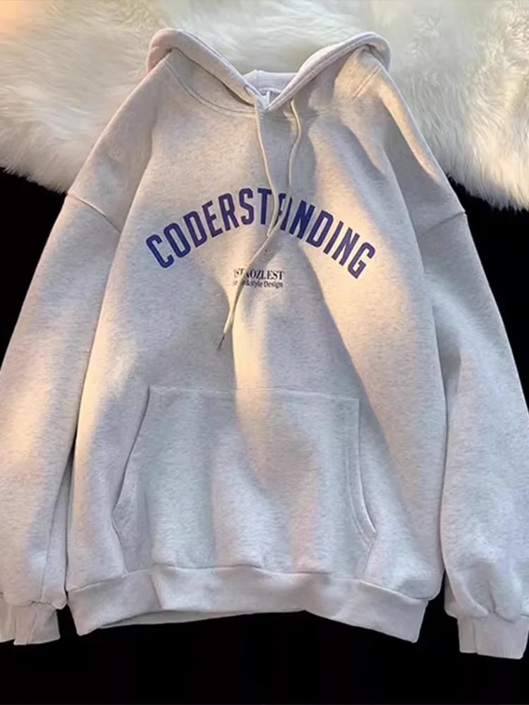 

Молодежная толстовка с капюшоном на весну-осень, плотная, в американском повседневном стиле, оверсайз, для старшеклассников и учащихся средней школы, мужская толстовка