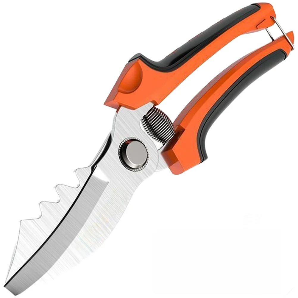 Professional Carbon Steel Garlic Onion Cutting Scissors Ergonomic Handle Quick Spring Shears For Home Garden Kitchen Use