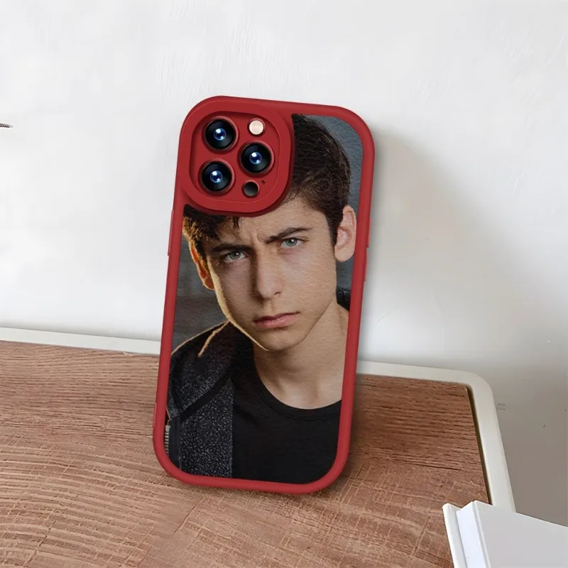 Aidan Gallagher Phone Case Red For IPhone 14 11 13 12 Pro Max Mini Xs X Xr 7 8 Plus SE2020 Leather Silicone Soft Texture Coque