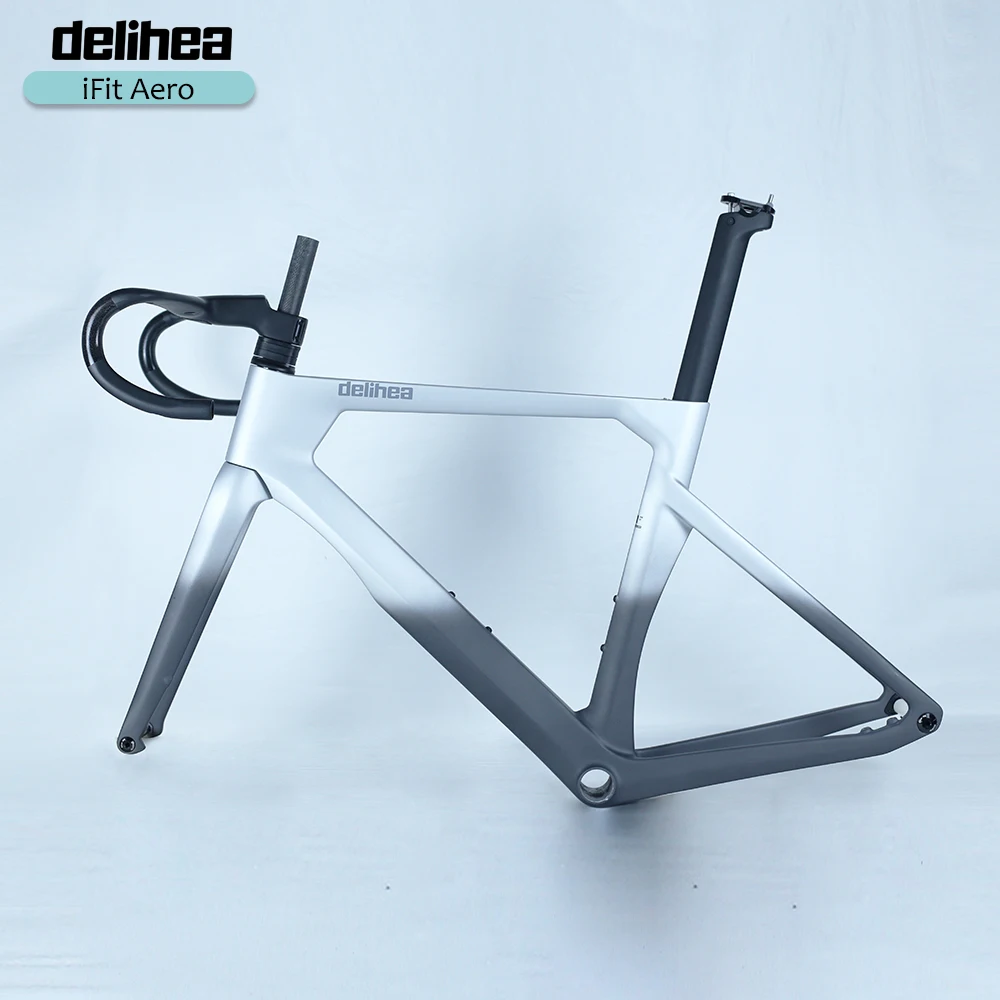 delihea 2024 New Road Carbon Bike Frame T1000 Carbon Bicycle Frameset Bike Racing Disc Brake Cycling Bike Handlebar DPD Possible