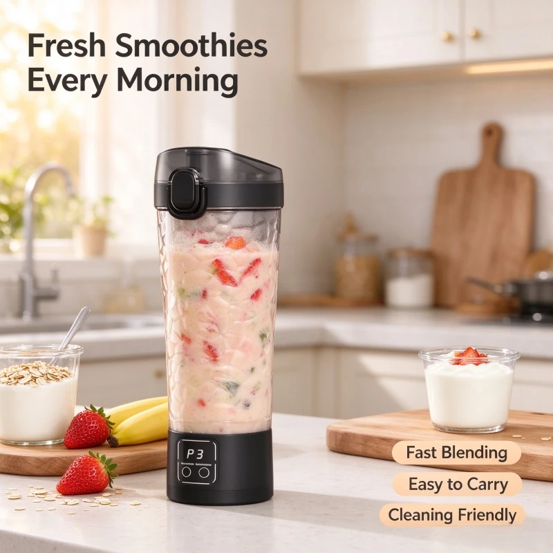 Stocking Stuffers New Auto Mixing Cup, 3 Speed Electric Shaker Bottle for Milkshake Coffee Protein Shakes, Fitness Blender