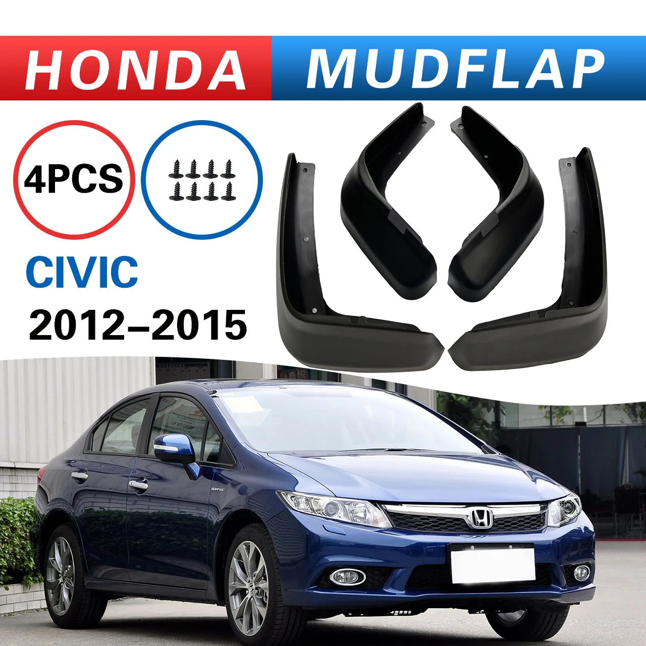 

For Honda Civic mudguard 2012-2015,car mudguard, Splash proof mudguard, front and rear wheel fender