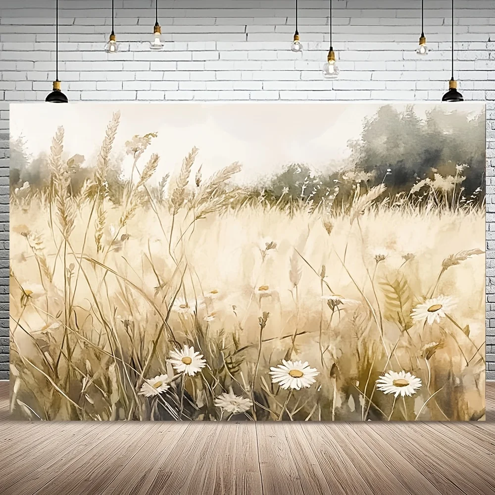 1pc rustic wildflower print tapestry, made of polyester, machine washable, suitable for bedroom and living room décor.