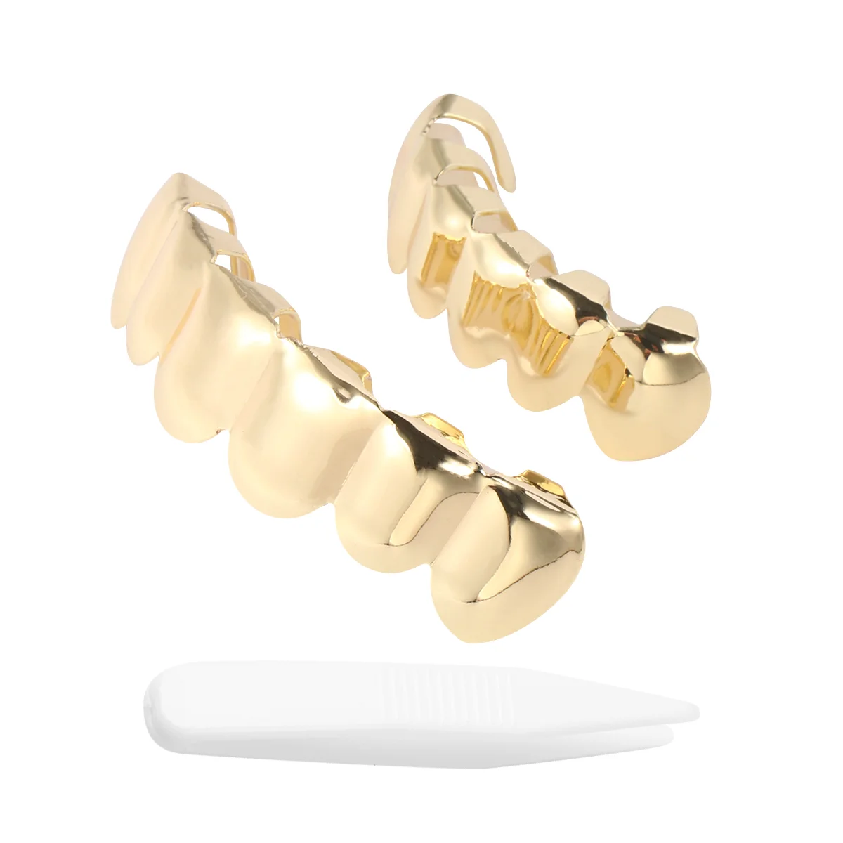 1 Set Golden Teeth Brace Party Hip Hop Teeth Brace Rapper Party Supplies Golden Mouth Brace Rapper Teeth Brace