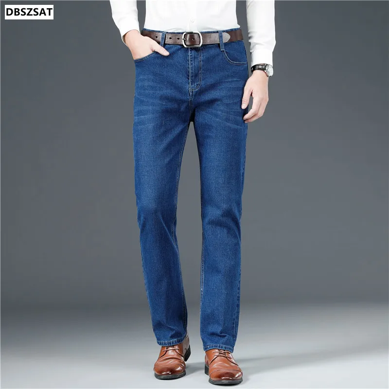 Brand 2023 Clothes Men's Fashion Jeans Business Casual Stretch Slim Jeans Classic Cowboy Trousers Regular Fit Denim Pants Male