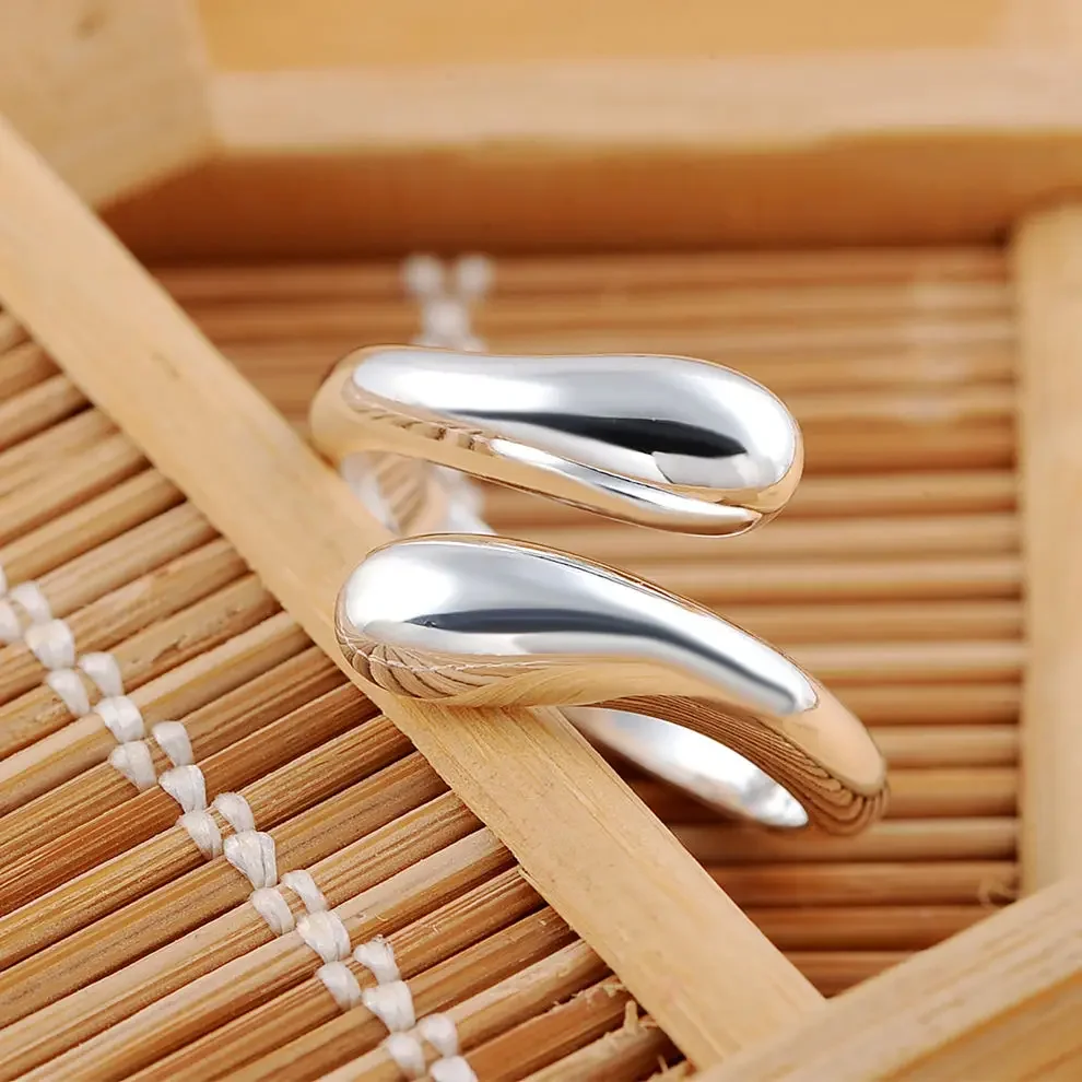 High Quality Popular Brands 925 Sterling Silver Water Droplets Rings For Women Fashion Wedding Party Fine Jewelry Christmas Gift