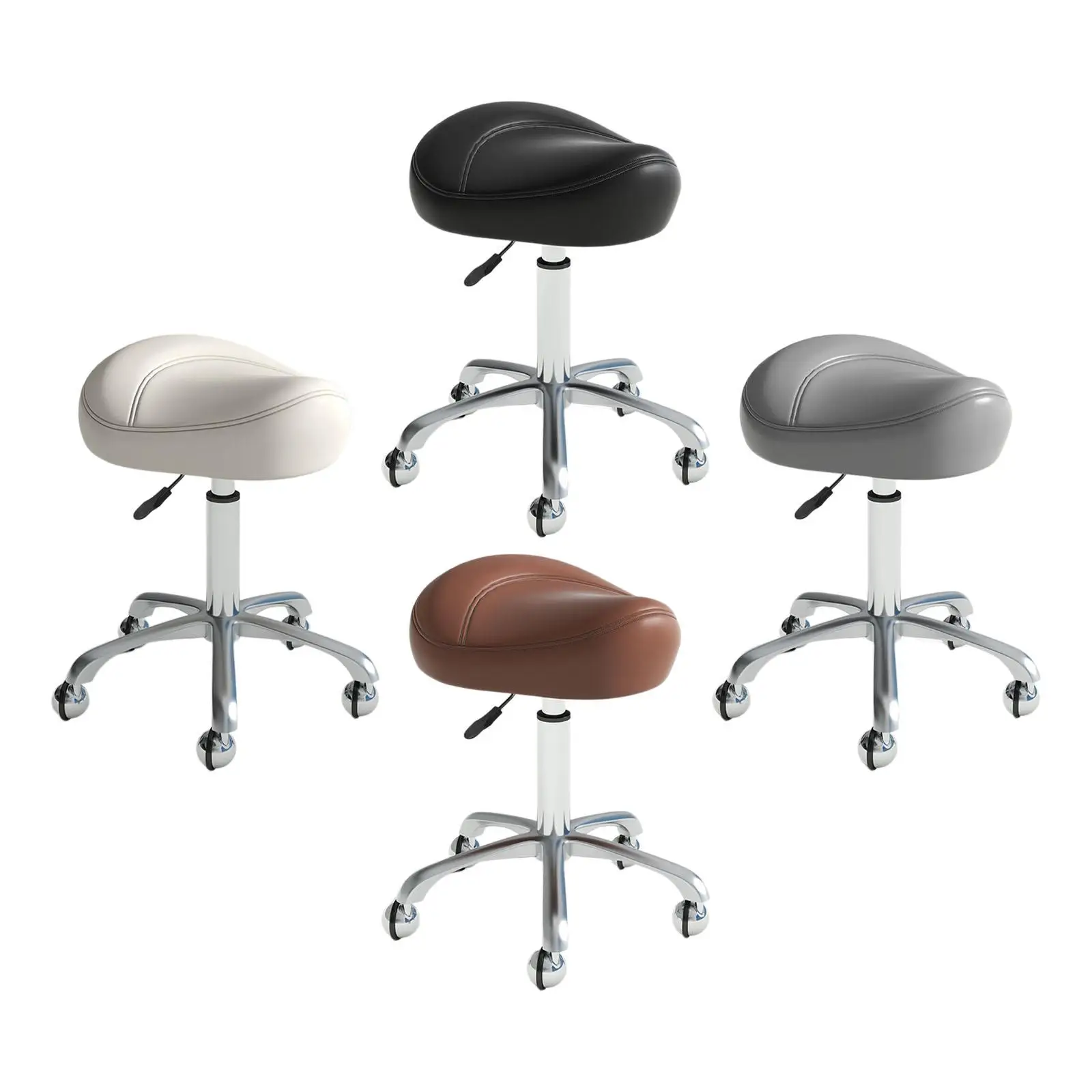 Saddle Stool Ergonomic with Wheels Small Office Chair Adjustable Rolling Chair for Step Stool Barbershop Salon Home Garage Stool