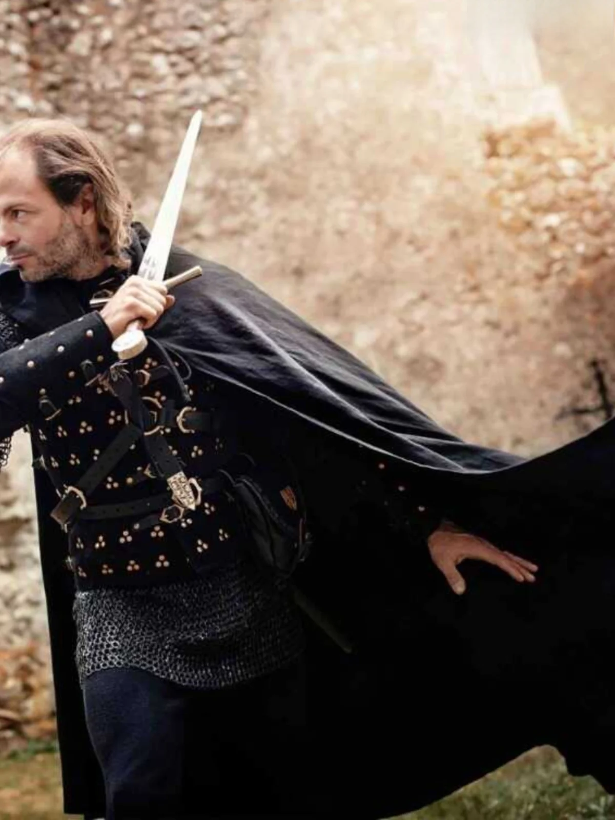 Mantello cosplay rosso lungo con cappuccio per loween Par Role-plang Costume di scena etnico in materiale poliestere per uomo adulto