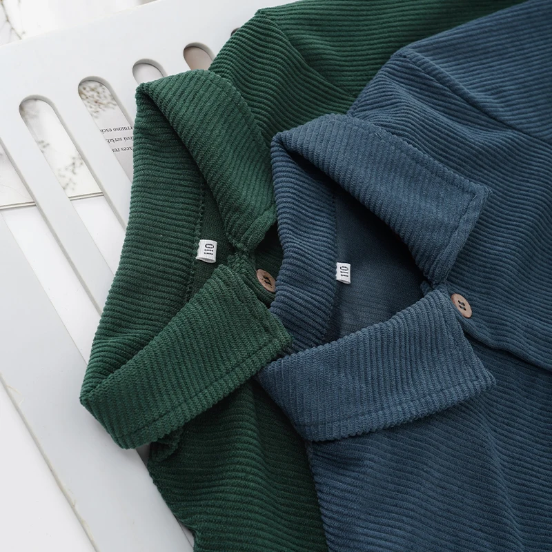 Lässiges Cordkleid für Mädchen 2026 Retro Herbst Neu Kinderkleid mit Revers Knöpfen Langarm mit Taschen Winterkleidung – Detail 28