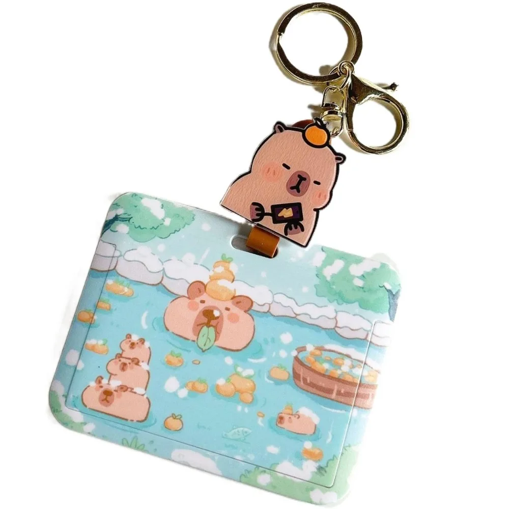 Abs Capybara Kaarthouder Geschenken Pvc Dier Bus Kaart Mouw Waterdicht Intrekbaar Touw Cartoon Kaart Case Student