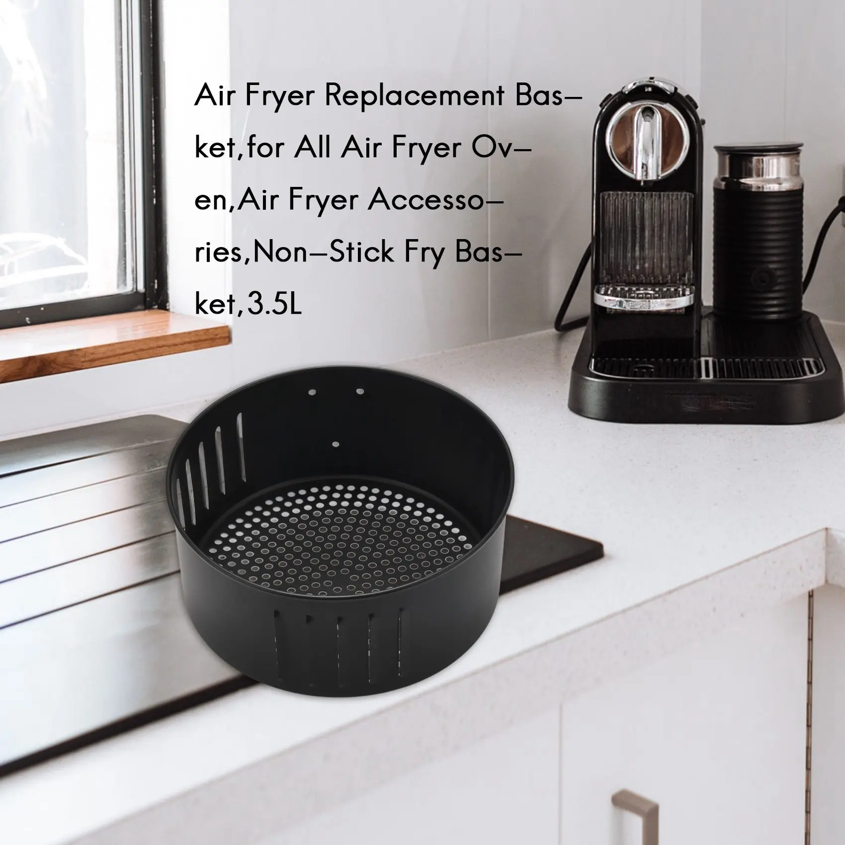 ABFW Air Fryer Replacement Basket,for All Air Fryer Oven,Air Fryer Accessories,Non-Stick Fry Basket,3.5L