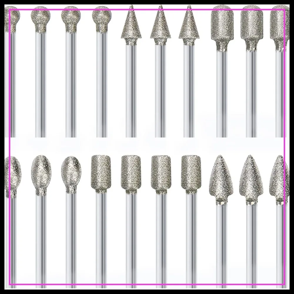 

Stone Carving Diamond Burrs Set, 1/8" Shank Rotary Tool Bits for Engraving, Grinding, Polishing Stone, Glass, Jewelry, Ceramics